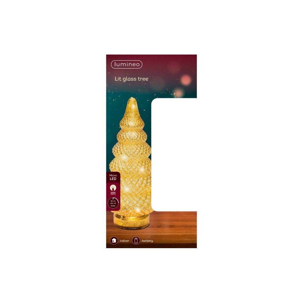 ALBERO VETRO MICROLED LUCE CALDA D.12 H.25.5